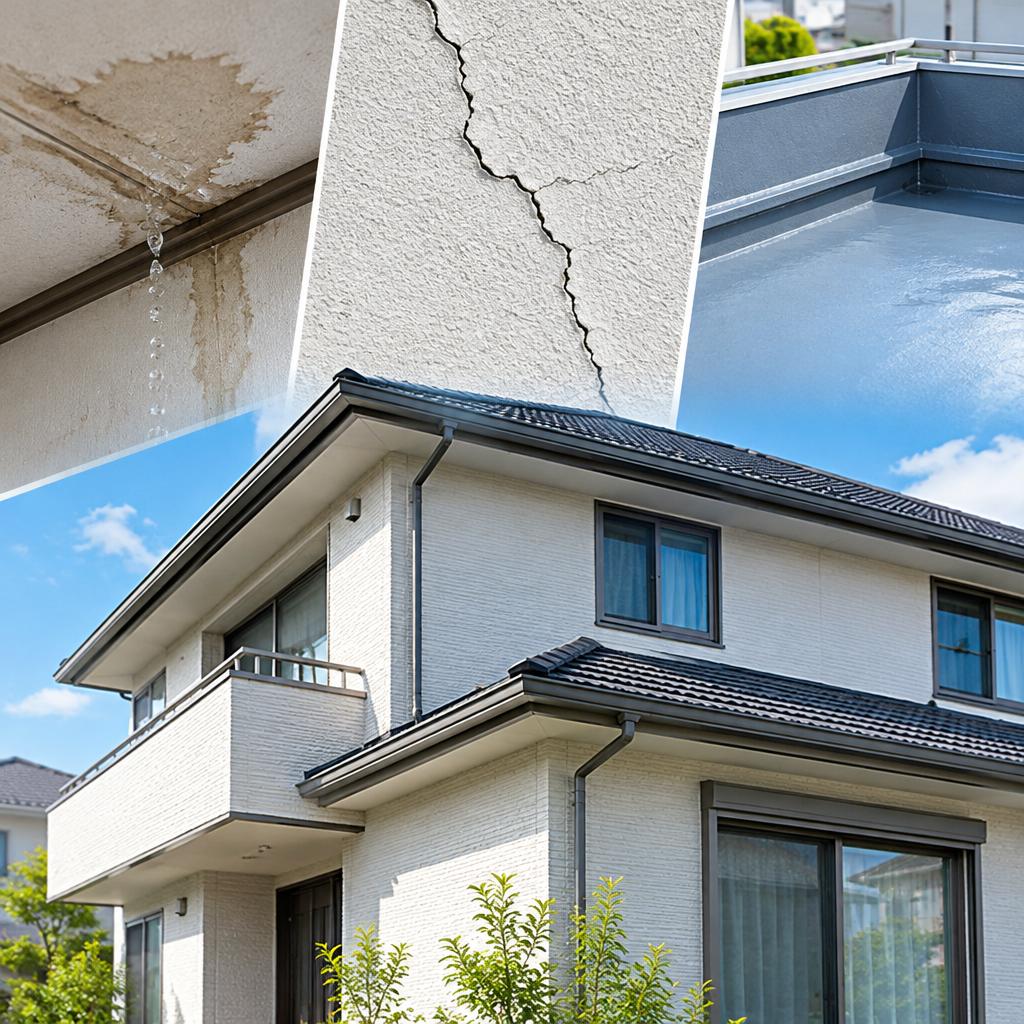 雨漏りや壁のひび割れ、見過ごしていませんか？防水対策と住まいのメンテナンスで、大切な家を長持ちさせます。最短当日の現地調査・ご相談にも対応。